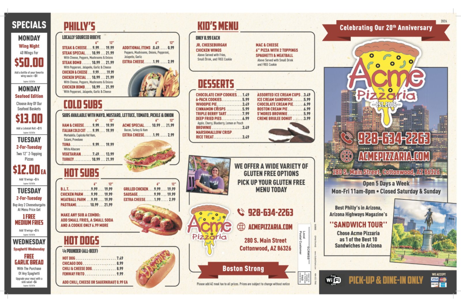 Menu 2026